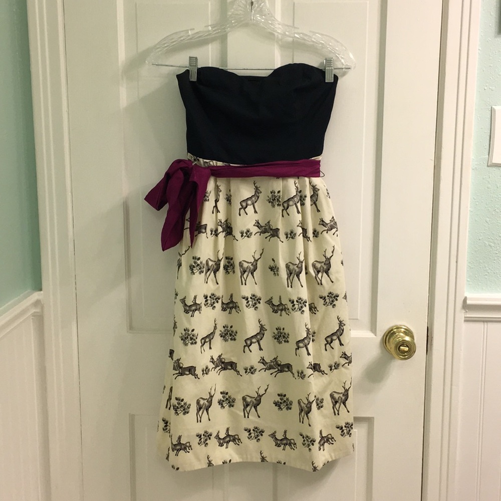Anthropologie Conifer Herd dress deer print